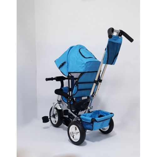 Tricikl za decu Model 02 sa rotirajućim sedištem i gumama na pumpanje Plavi