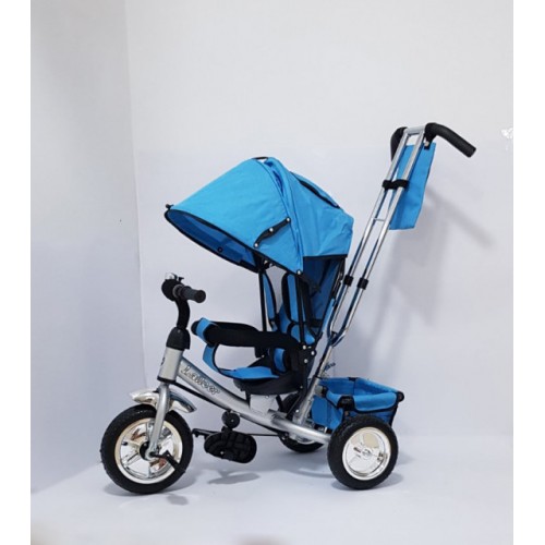 Tricikl za decu Model 02 sa rotirajućim sedištem i gumama na pumpanje Plavi