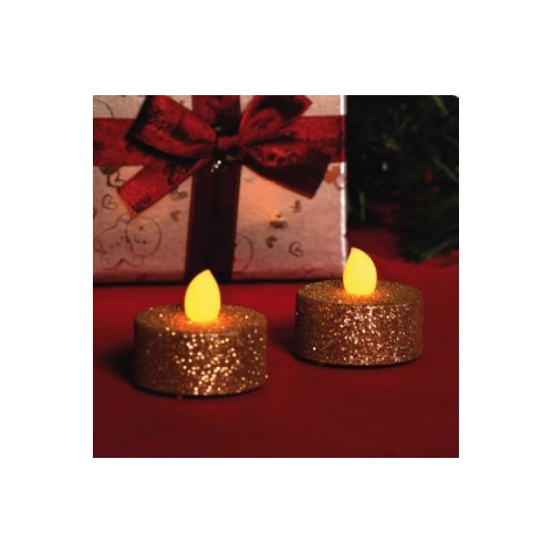 Ukrasne sveće sa zlatnim šljokicama 2kom  CD2/GX