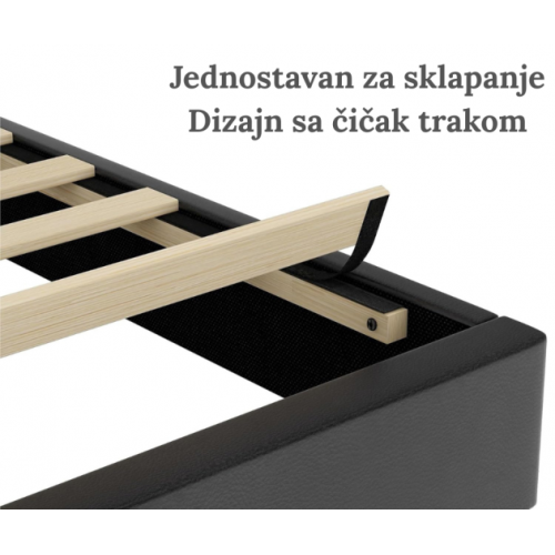 Versaj Bračni Krevet 216X164X108 cm - Crni + Madison Dušek za Bračni krevet 160x200 cm