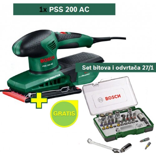 Vibraciona brusilica Bosch PSS 200 AC + Set bitova i odvrtača 27/1