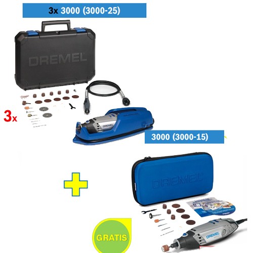 Višenamenski alat DREMEL 3000 sa 25 kom pribora 3kom + DREMEL 3000 sa 15 kom pribora