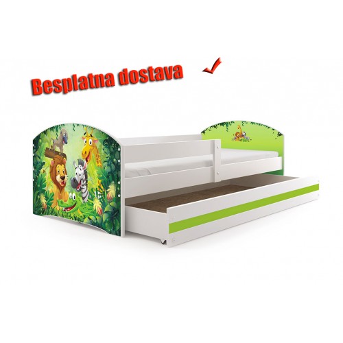 Dečiji krevet Lookie White 160x80 cm sa dušekom dezen 07