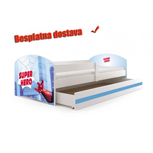 Dečiji krevet Lookie White 160x80 cm sa dušekom dezen 09