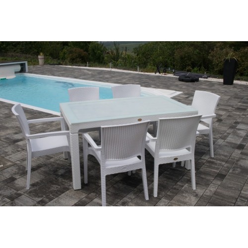 Sto 150x90 sa staklom Bela 