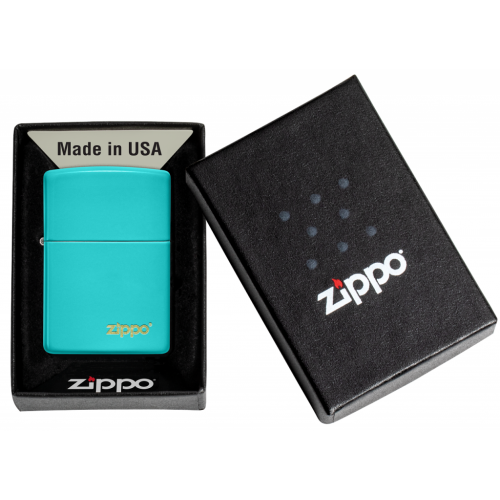 Zippo Upaljač Flat Turquoise Zippo Logo