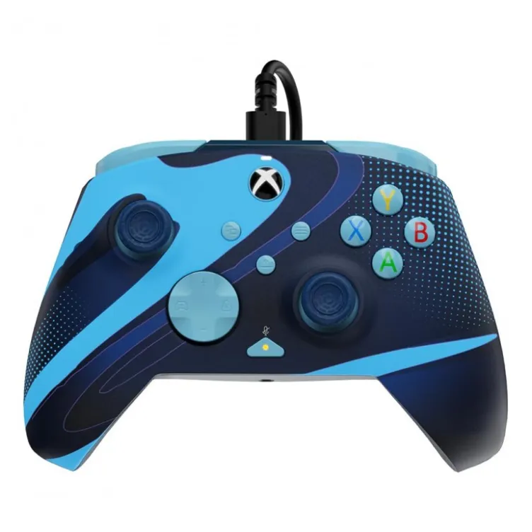 Pdp XBOX wired controller rematch blue tide glow In the dark 