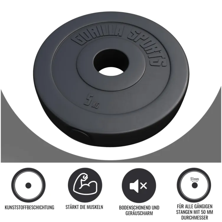 Set plastičnih olimpijskih tegova 10 kg (2 x 5 kg)