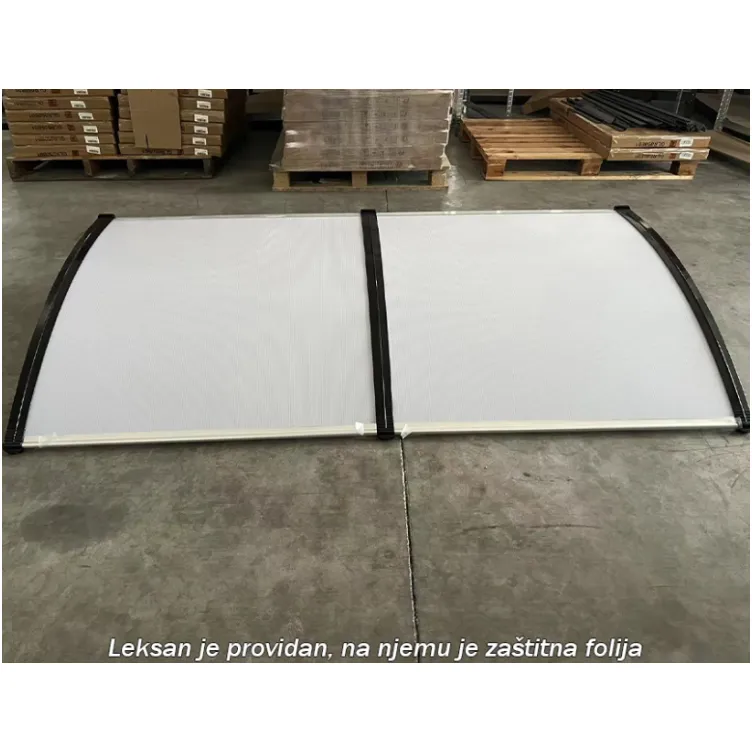 Nadstrešnica 200x100 crna providna 5mm leksan