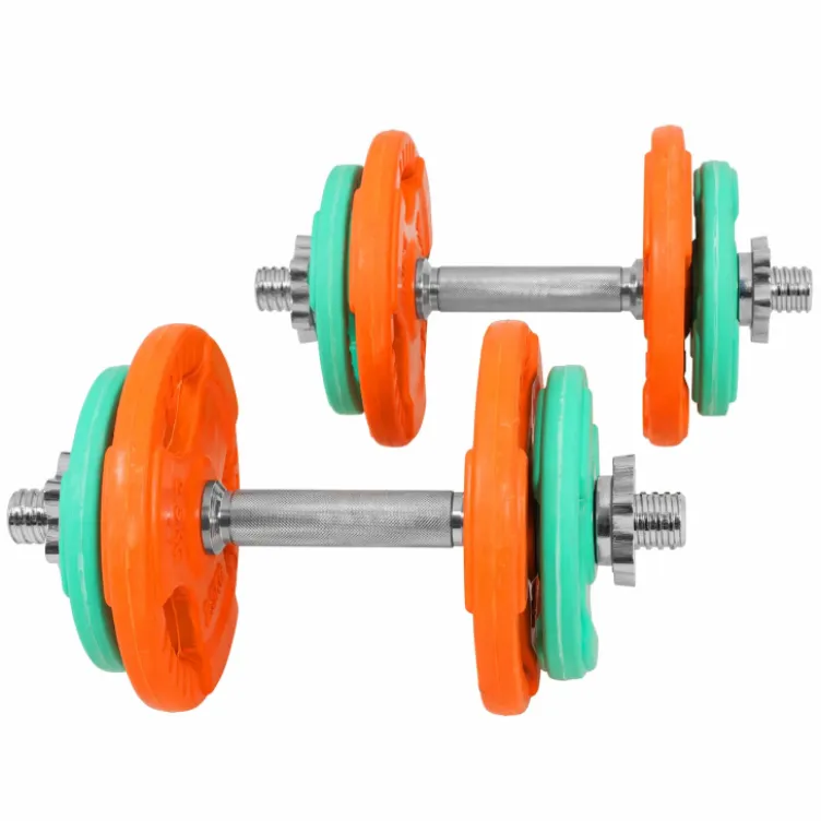  Gumirani tegovi ukupno 20 kg + 2 Kratke šipke sa sigurnosnim oprugama