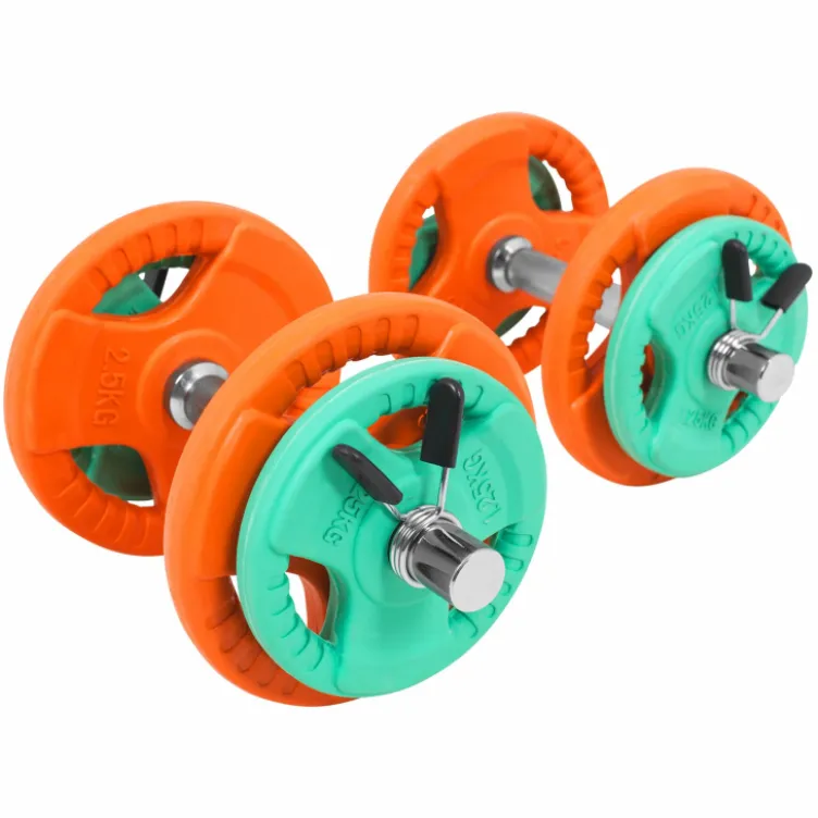  Gumirani tegovi ukupno 20 kg + 2 Kratke šipke sa sigurnosnim oprugama