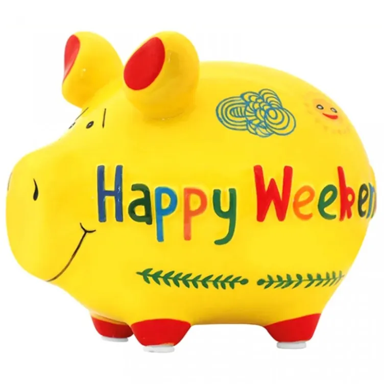 Kasica prasica camper and weekend 12x9x9 cm zuta 