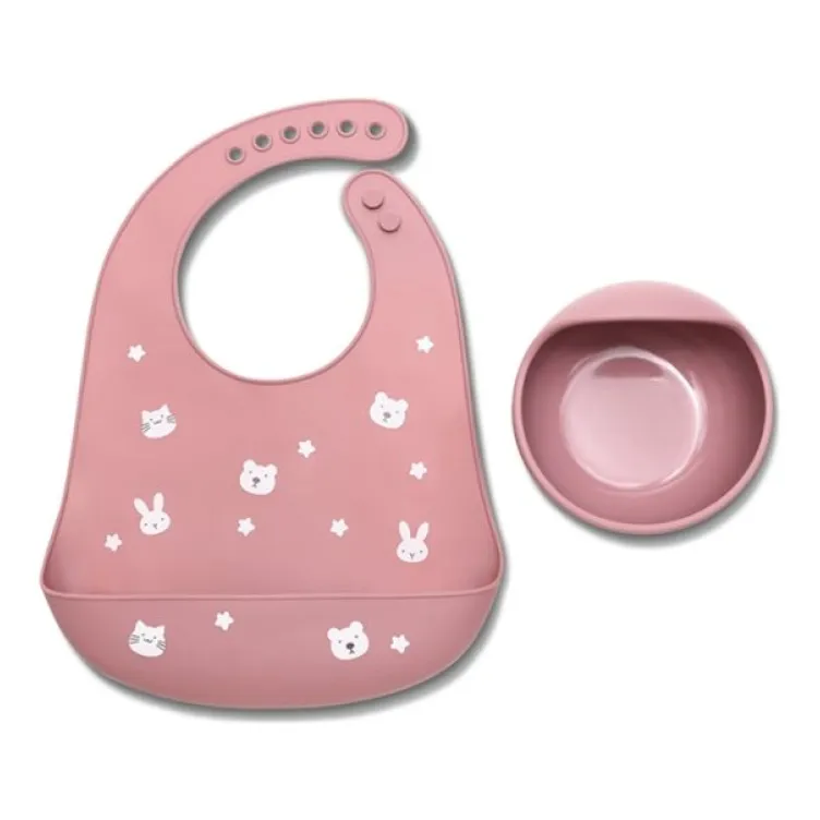 Lorelli set za hranjenje (2 kom) natural deep pink 10230710002