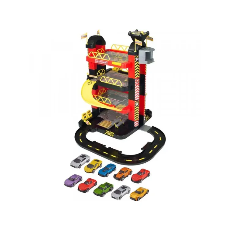 Teamsterz set garaza sa kulom i 10 autica