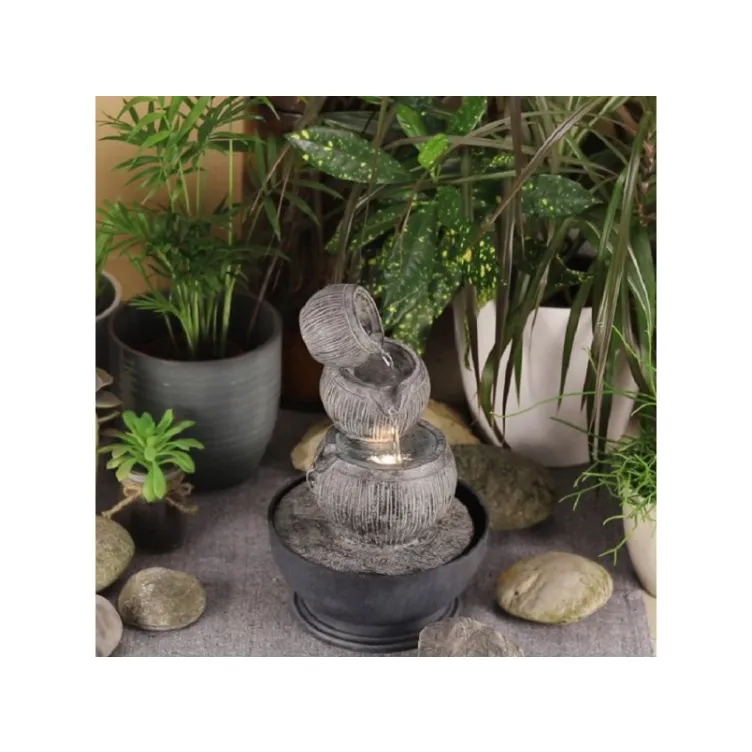 Sobna fontana 26cm mini fontana sa toplo belim LED osvetljenjem