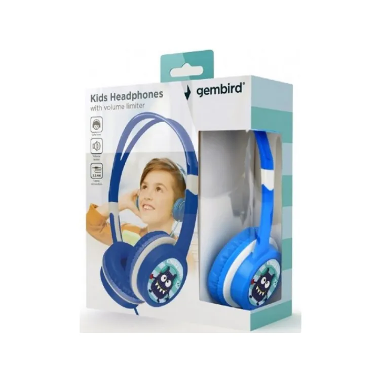 Gembird decije slusalice sa limiterom jacine zvuka plave