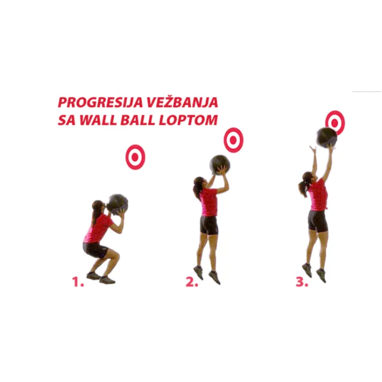 Wall Ball lopta za bacanje 8 kg sa ručkama 