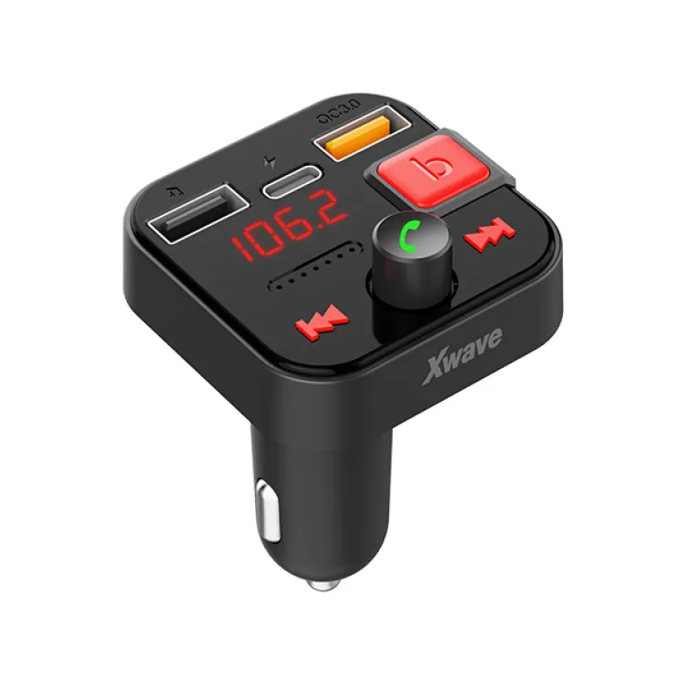 FM transmiter za kola/Bluetooth/A2DP/LCD/USB brzog punjenja QC3.0 TIP-C i USB port 5V/2.4A