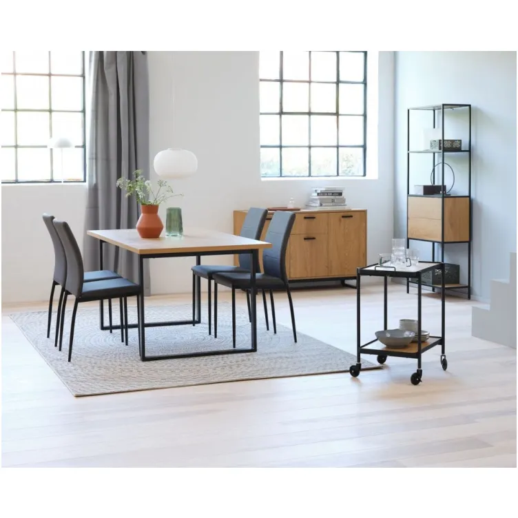 Komoda gomora hrast/crna 3 vrata 