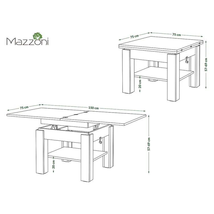 Multifunkcionalni Sto Cleo Beli