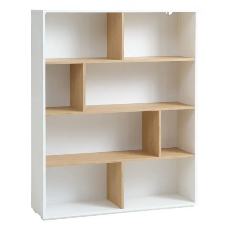 Polica za knjige Tom hrast bela 