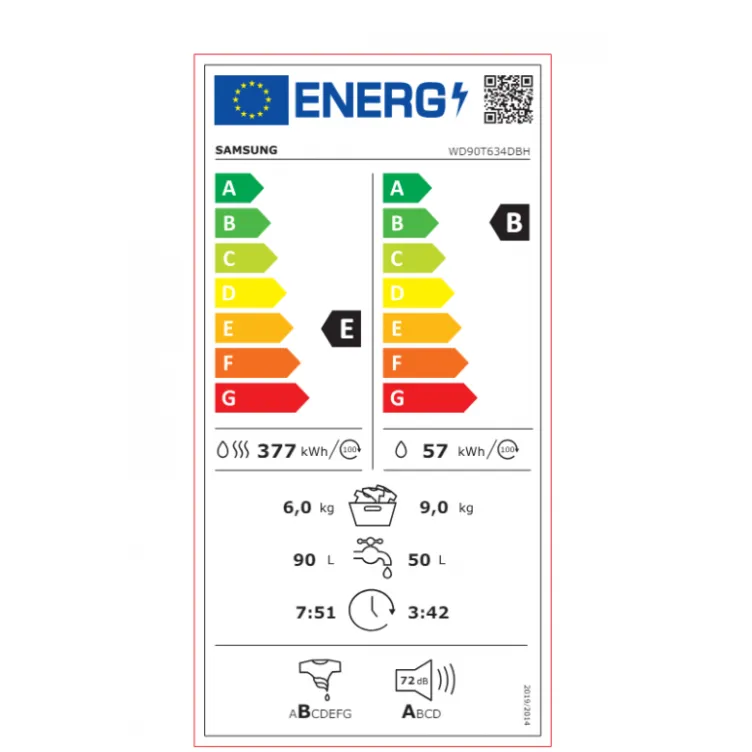 Mašina za pranje i sušenje veša Samsung WD90T634DBH/S7