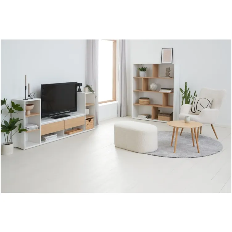 Polica za knjige Tom hrast bela 