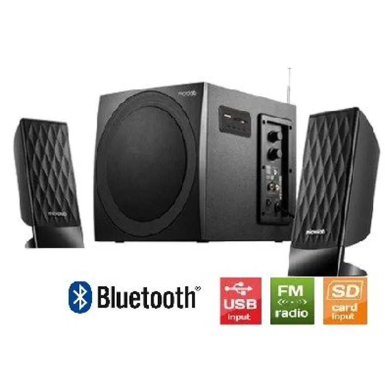Microlab M300BT * Drveni 2.1 38W RMS(14W,2x12W) SD, USB, FM, BLUETOOTH, black, 3.5mm