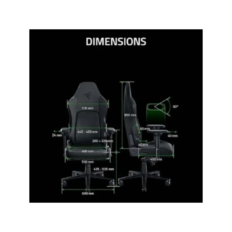 Razer Iskur V2 Black Gaming Chair with Built In Black sign