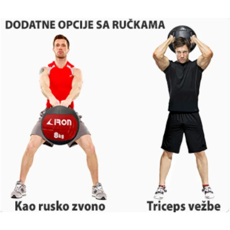 Wall Ball lopta za bacanje 4 kg sa ručkama 