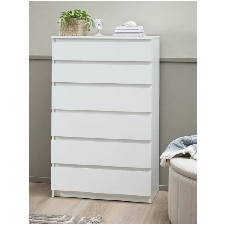 Komoda sa 6 fioka bela