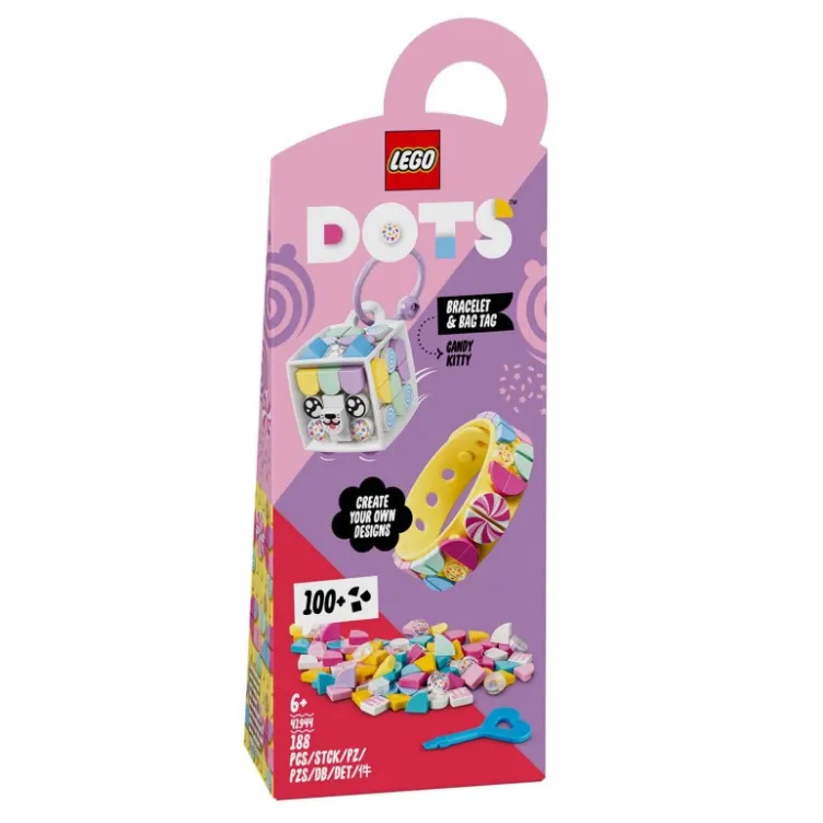 Lego kocke - Narukvica i privezak za torbu - Maca Bombonica