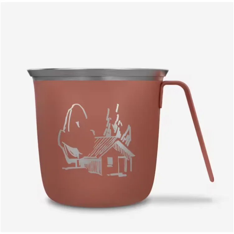 Šolja od nerđajućeg čelika 500 za kampovanje i pešačenje od 0,3 l crvena