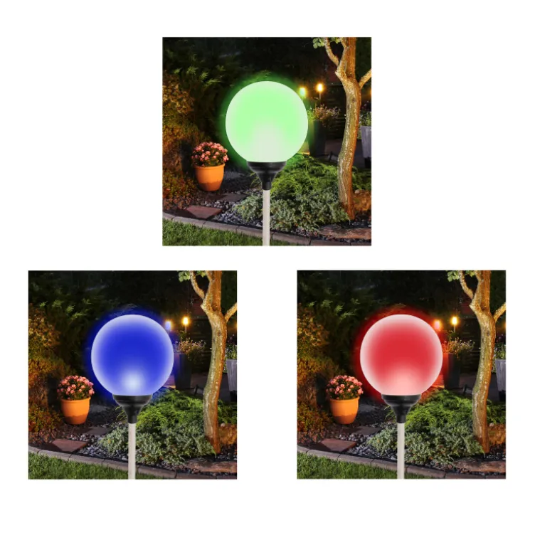 Solarna baštenska lampa sa staklenom loptom MX625