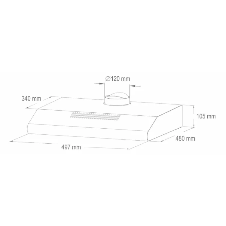 Aspirator STORM nerđ. čelik 38W KPE5019S