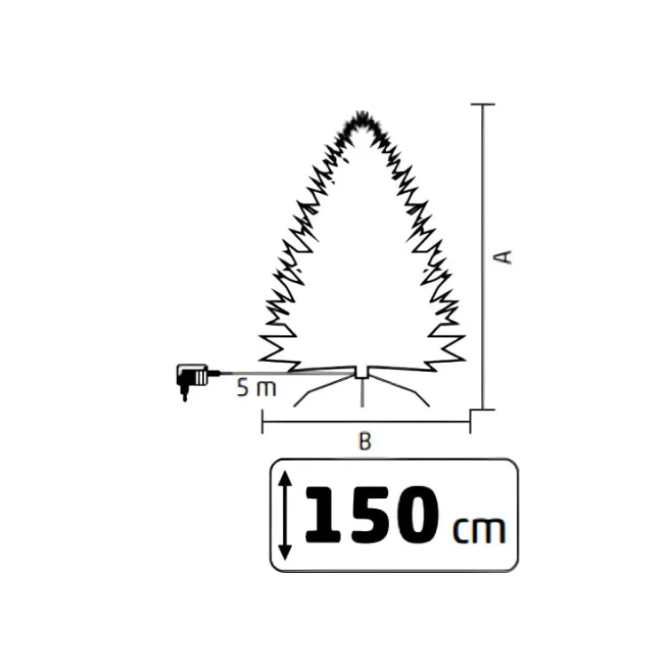 Veštačka jelka 150cm sa osvetljenjem i snegom KMF8LED150