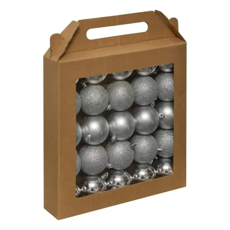 Kugla novogodišnja set 25 kom srebrna 6cm