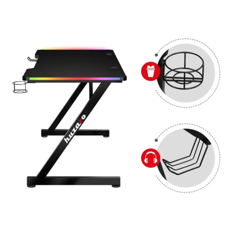 Huzaro Gaming sto Hero 2.5 RGB 120x60cm crna