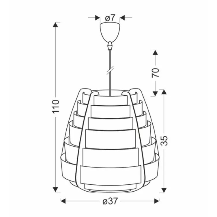 Nagoja Viseća Lampa Bež 1x40W E27