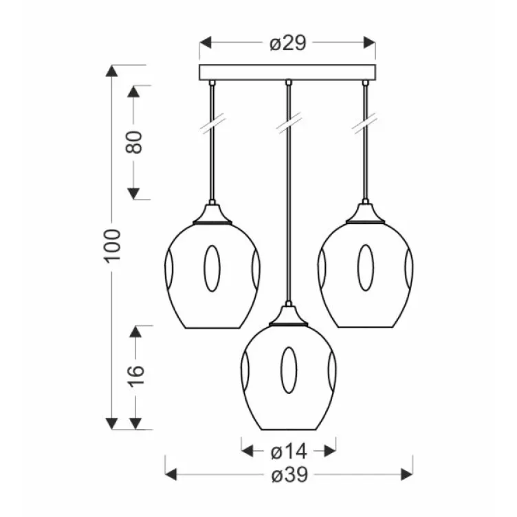Aspa Viseća Lampa 2 3x40W E27