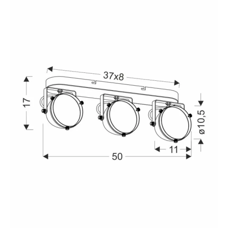 Crazy Plafonska Lampa Crna 3x15W GU10