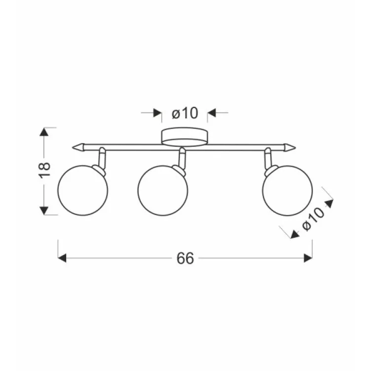 Rodia Plafonska Lampa Grafit 3x40W G9