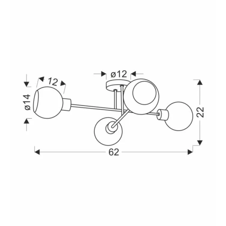Amanda Luster Crno Zlatni 4x40 E27