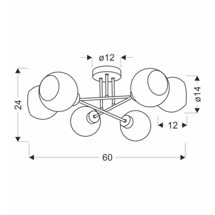 Amanda Luster Crno Zlatni 6x40 E27