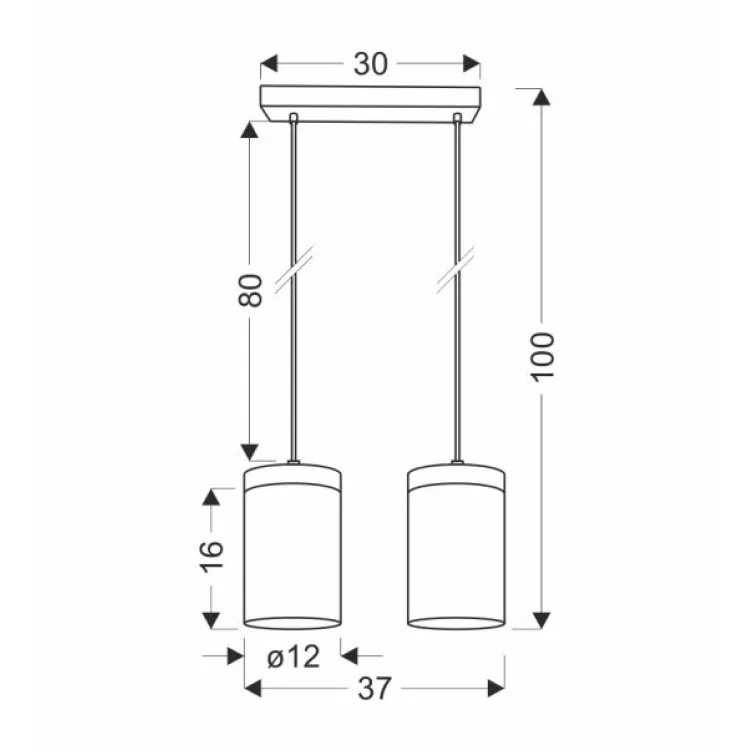 Wels Visilica Crna + Drvo 2x40W E27
