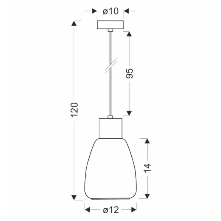 Moldo Viseća Lampa Crna 1x40W E27