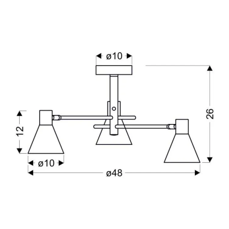 Less Luster Mat Crni 3x40W E14