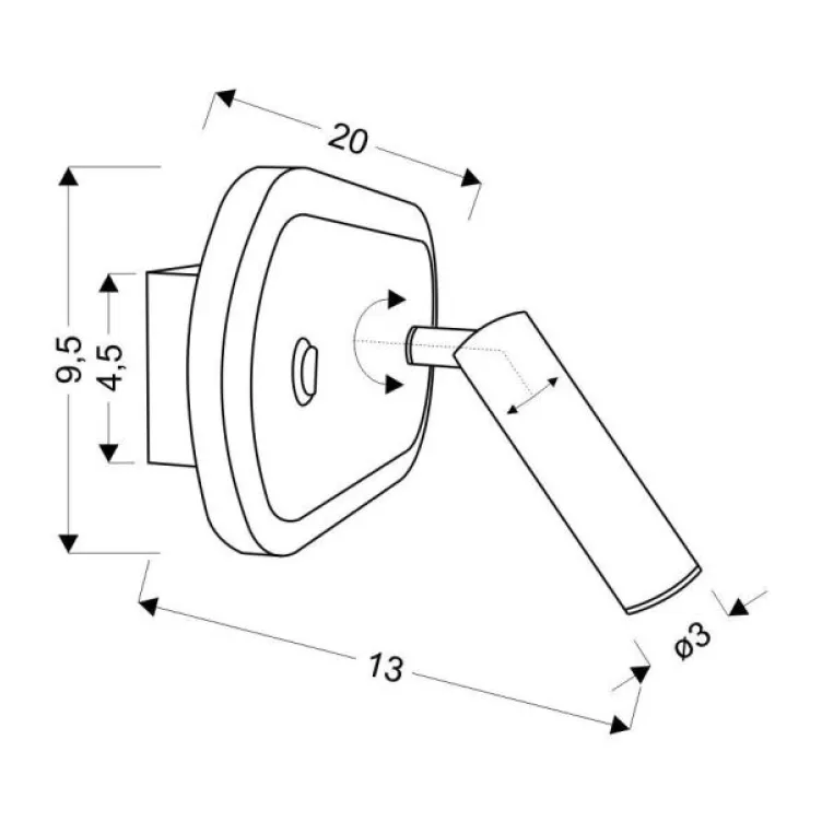 Miracle Zidna Lampa Crna Mat 6W+3W led4000K