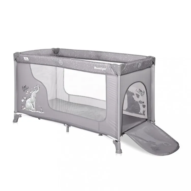 Prenosivi krevet Lorelli moonlight 1 nivo - grey fun