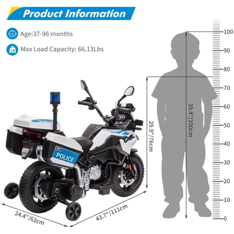 BMW F850 GS Policijski motor za decu